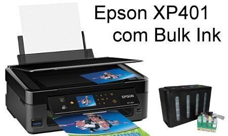 MULTIFUNCIONAL EPSON STYLUS XP401 C/ BULK INK TINTA CORANTE